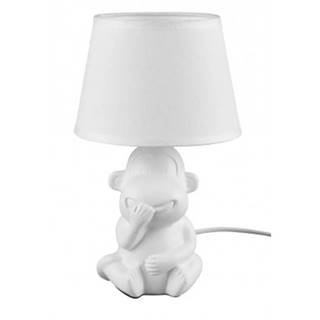 Stolná lampa Chita, motív opice, biela