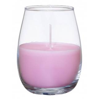 Sviečka v skle Ružová, 10 cm