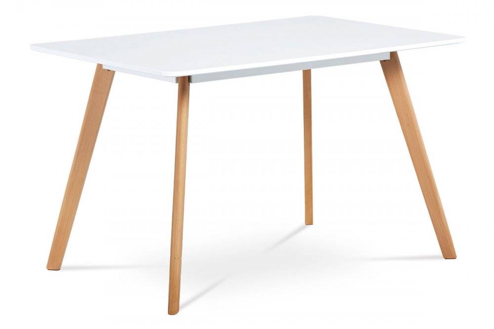 AUTRONIC  DT-605 WT jedálenský stôl,120x80 cm, biela matná MDF, masiv buk, značky AUTRONIC