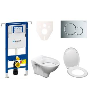 S-Line Cenově zvýhodněný závěsný WC set Geberit do lehkých stěn / předstěnová + WC  S-line Pro, značky S-Line