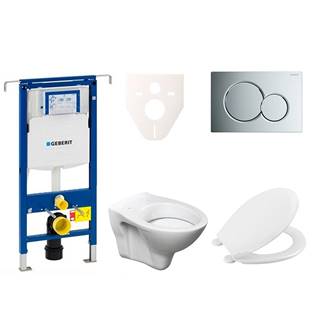 S-Line Cenovo zvýhodnený závesný WC set Geberit do ľahkých stien / predstenová montáž + WC  S-line Pro, značky S-Line