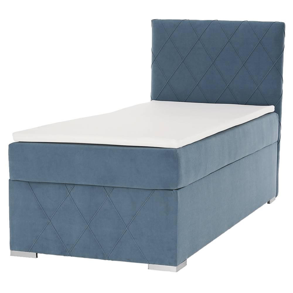 Kondela Boxspringová posteľ jednolôžko modrá 90x200 pravá PAXTON, značky Kondela