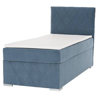 Boxspringová posteľ jednolôžko modrá 90x200 pravá PAXTON