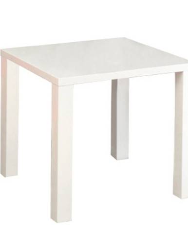 Jedálenský stôl biela vysoký lesk HG 80x80 cm ASPER NEW TYP 5 P1 poškodený tovar