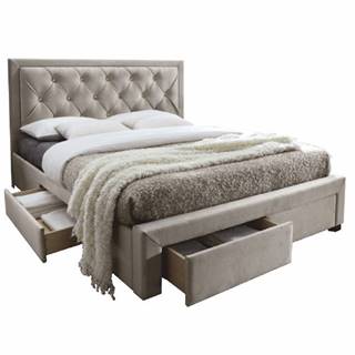 Kondela Manželská posteľ sivohnedá 180x200 OREA P3 poškodený tovar, značky Kondela
