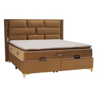 Boxspringová posteľ 180x200 svetlohnedá GOLDBIA