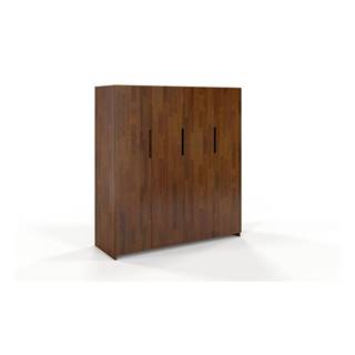 Hnedá šatníková skriňa z borovicového dreva Skandica Bergman, 170 x 180 cm