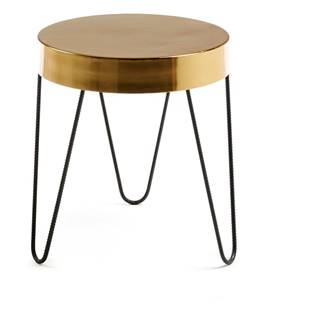 Odkladací stolík v zlatej farbe Kave Home Juvenil, výška 45 cm