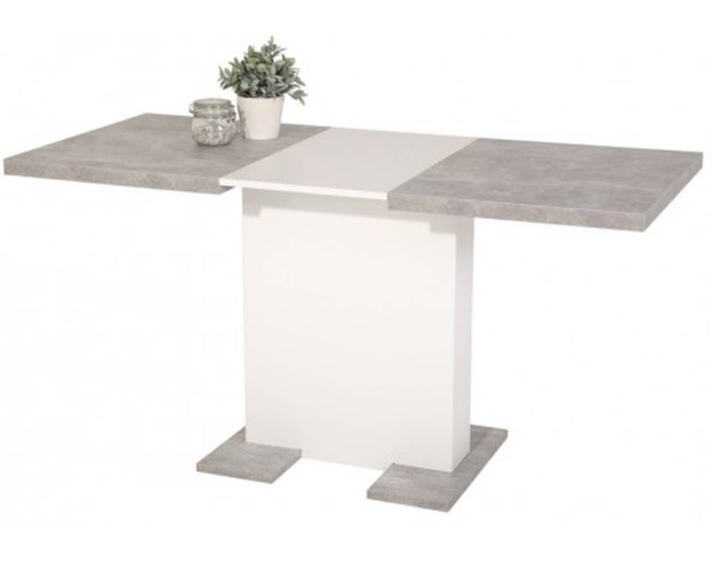 ASKO - NÁBYTOK Jedálenský stôl Britt 110x69 cm, šedý betón/biely, značky ASKO - NÁBYTOK