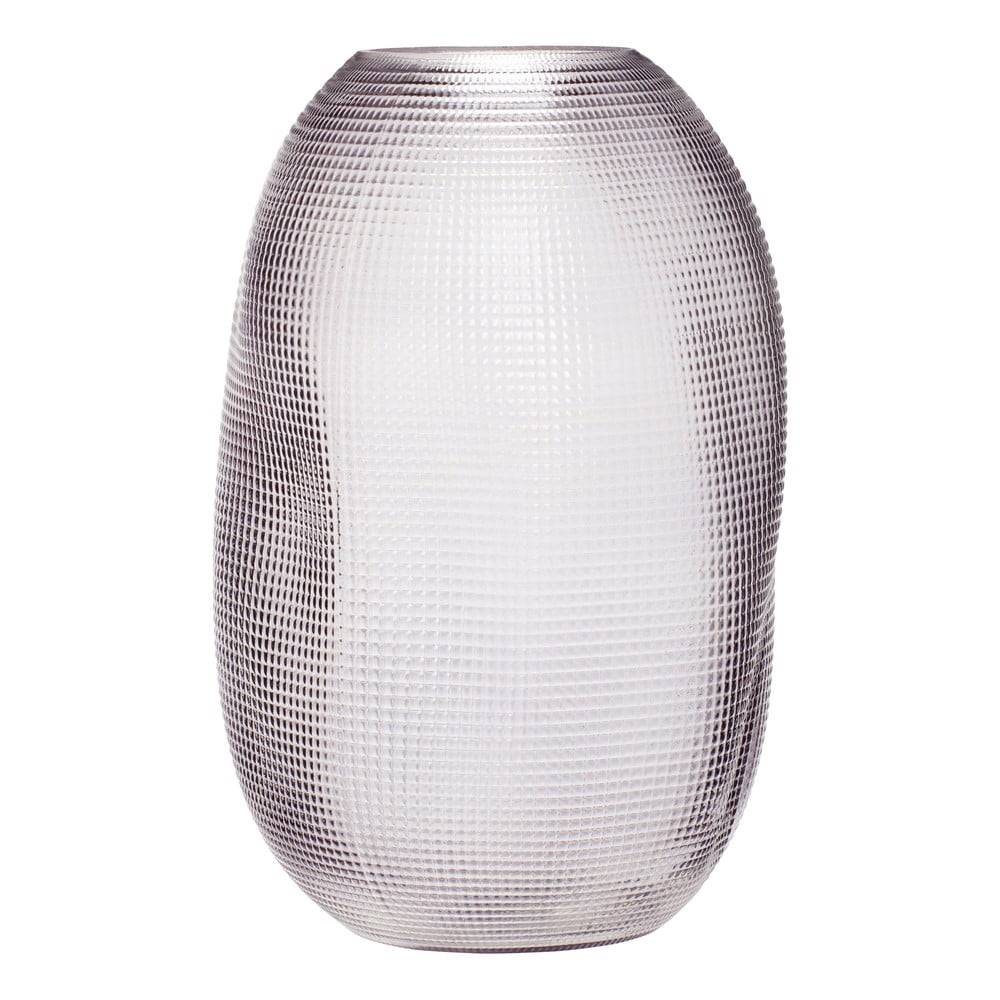 Hübsch Sivá sklenená váza  Glam, výška 30 cm, značky Hübsch
