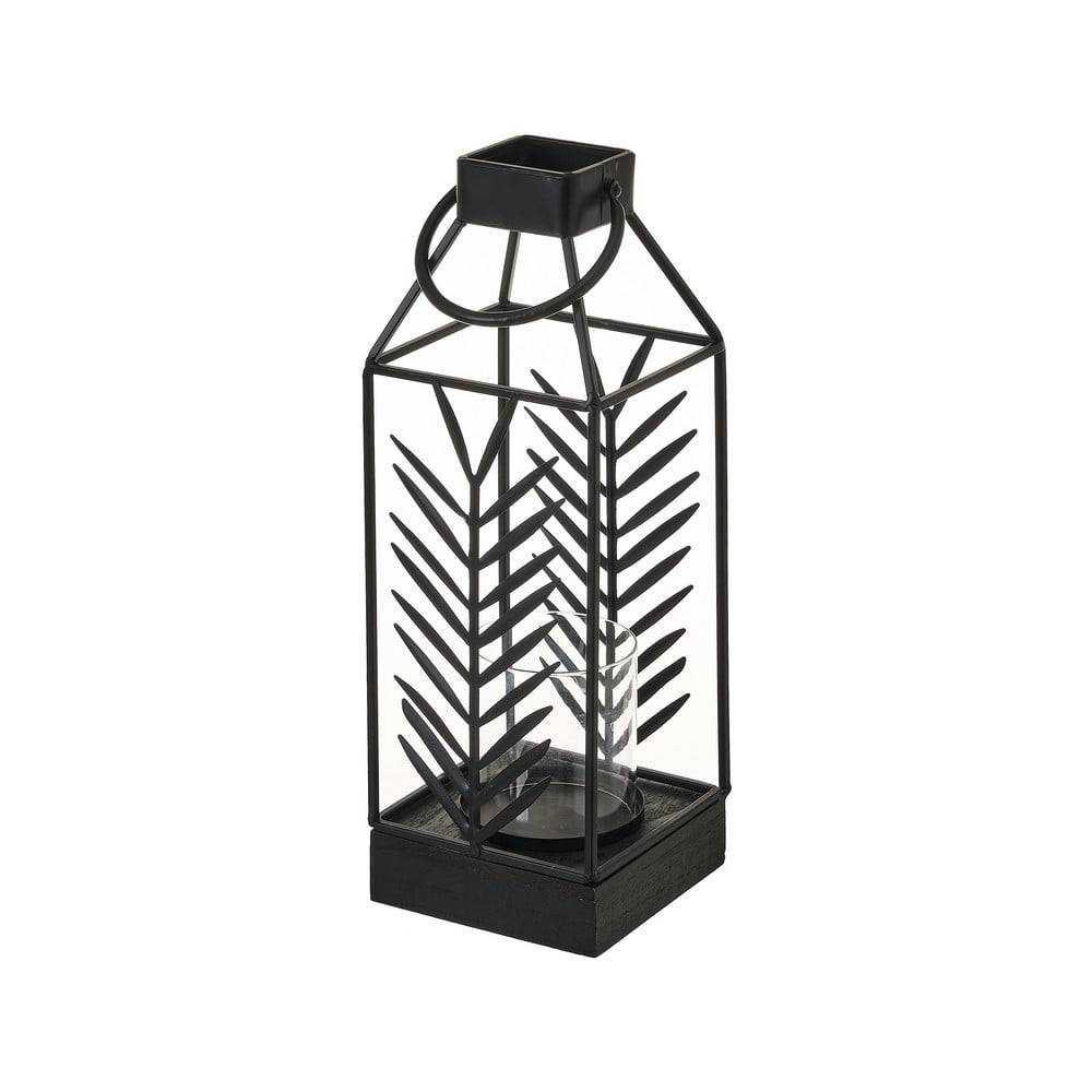 Unimasa Čierny kovový lampáš Casa Selección, výška 40,5 cm, značky Unimasa