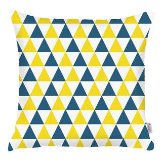 Modro-žltá obliečka na vankúš Mike & Co. NEW YORK Triangles, 43 × 43 cm