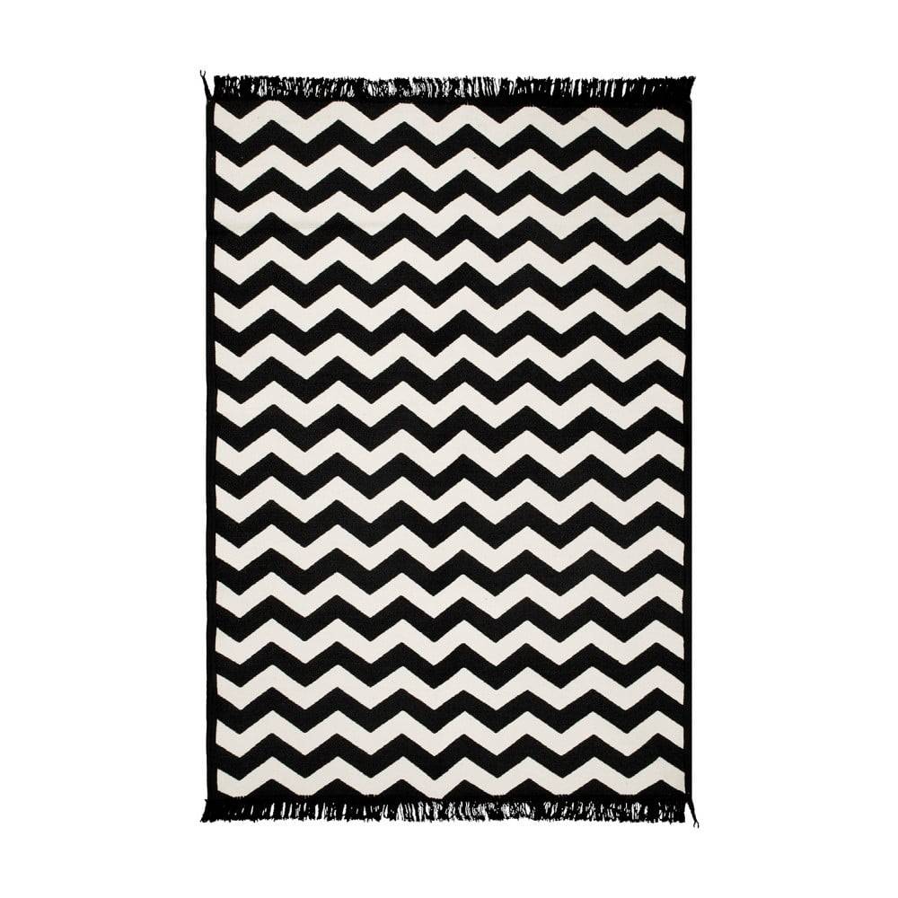 Cihan Bilisim Tekstil Čierno-biely obojstranný koberec Zig Zag, 120 × 180 cm, značky Cihan Bilisim Tekstil