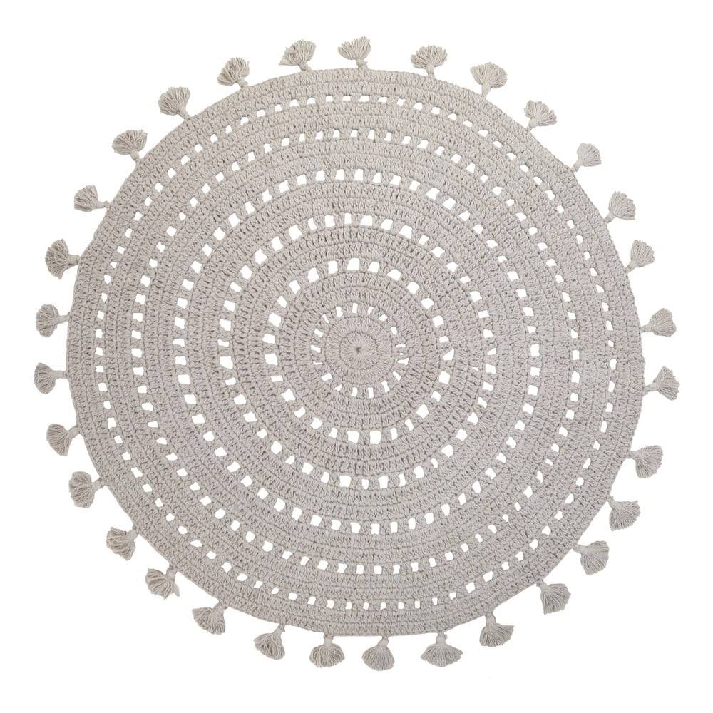 Nattiot Sivý ručne vyrobený koberec z bavlny  Nila, ø 120 cm, značky Nattiot