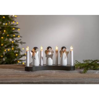 Biely vianočný svietnik Star Trading Angel Choir, dĺžka 31 cm
