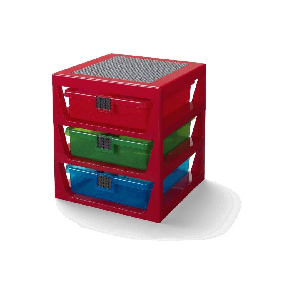 LEGO® Červený organizér s 3 zásuvkami  Storage, značky LEGO®