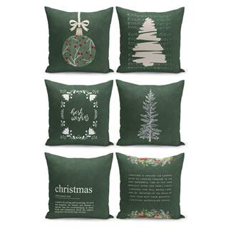 Súprava 6 vianočných dekoratívnych obliečok na vankúš Kate Louise Christmas Noel, 43 x 43 cm