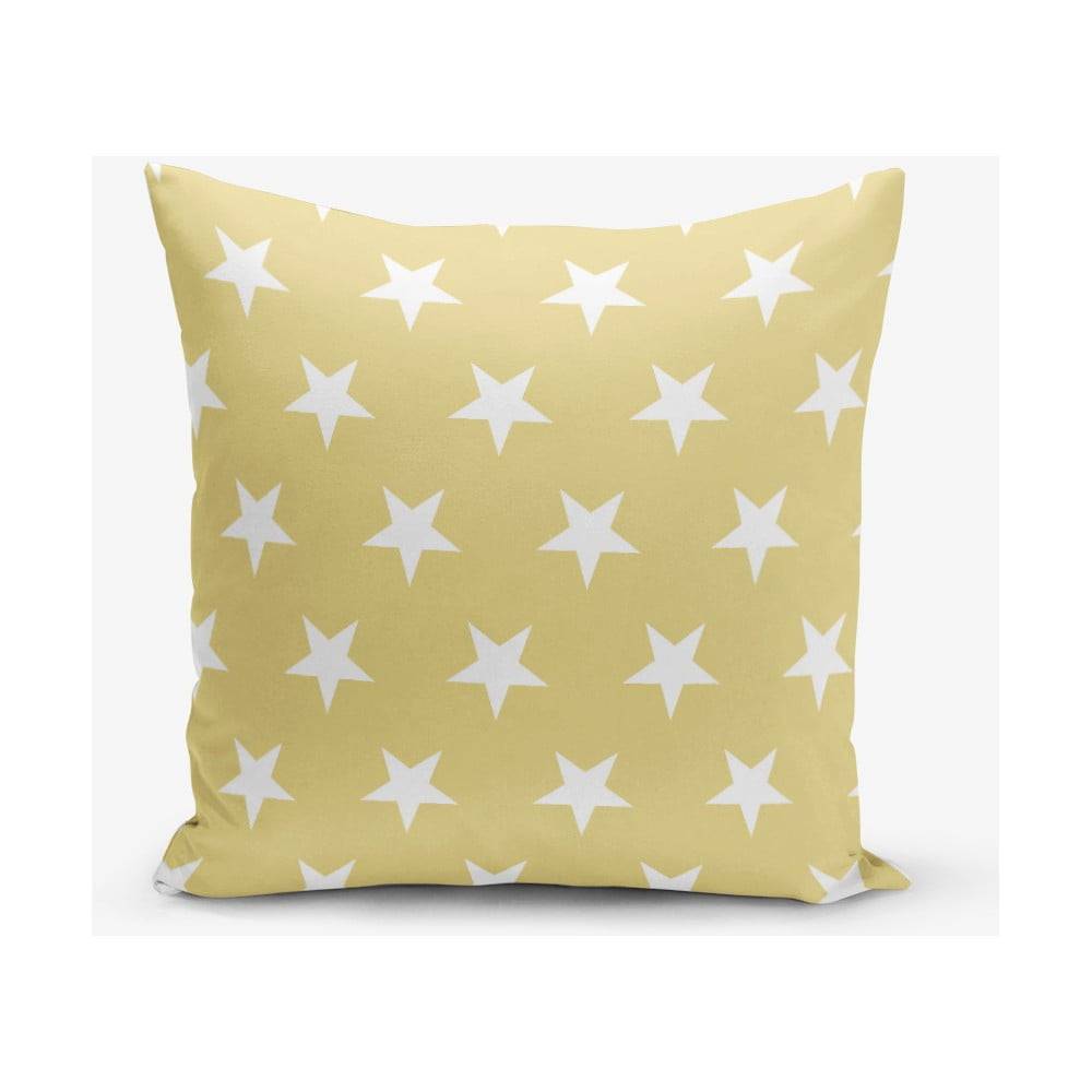 Minimalist Cushion Covers Žltá obliečka na vankúš s motívom hviezdd , 45 × 45 cm, značky Minimalist Cushion Covers
