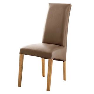 Sconto Jedálenská stolička FOXI III dub olejovaný/textilná koža cappuccino, značky Sconto