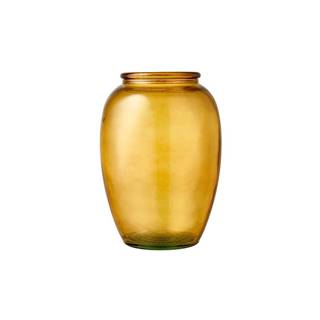 Bitz Žltá sklenená váza  Kusintha, ø 14 cm, značky Bitz