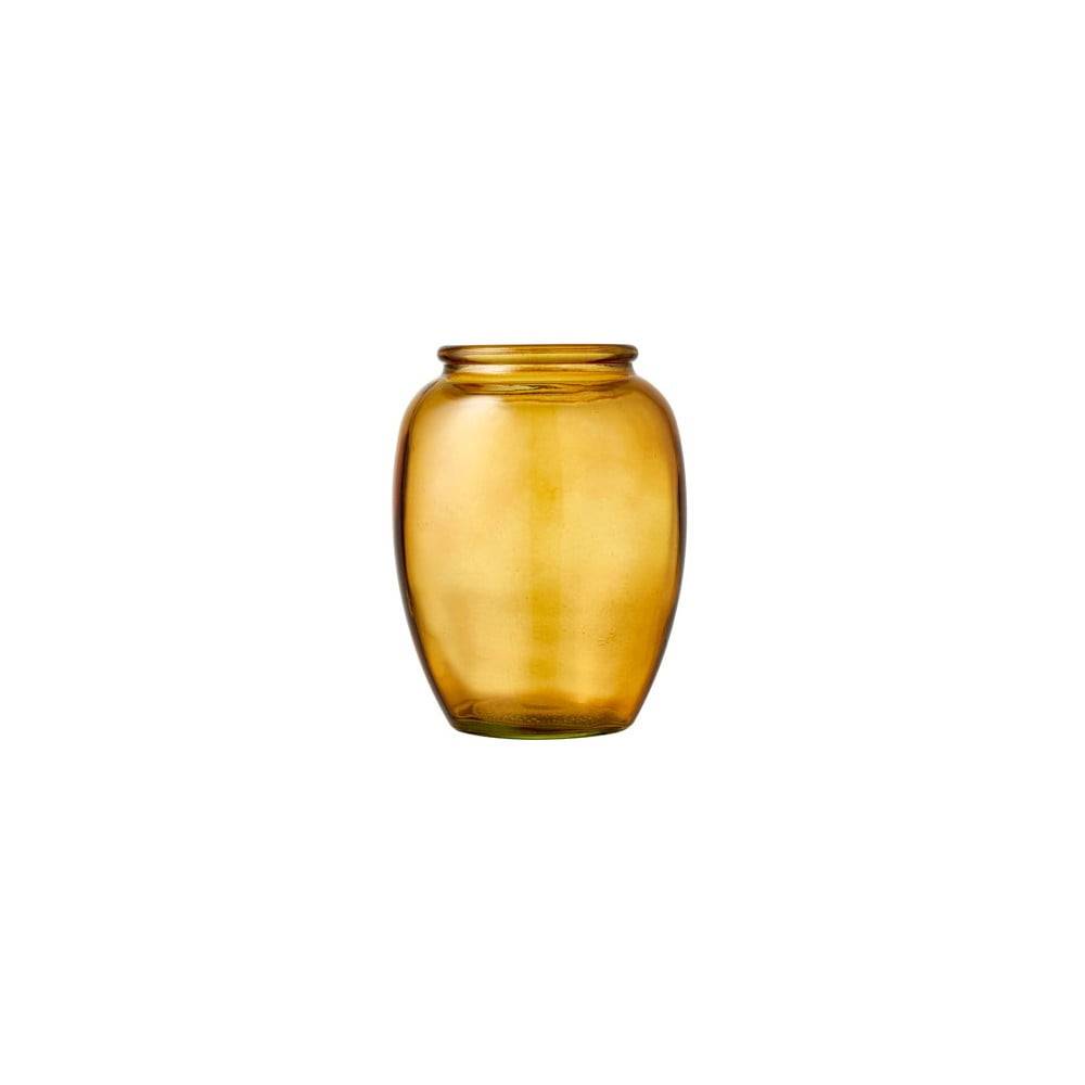 Bitz Žltá sklenená váza  Kusintha, ø 10 cm, značky Bitz