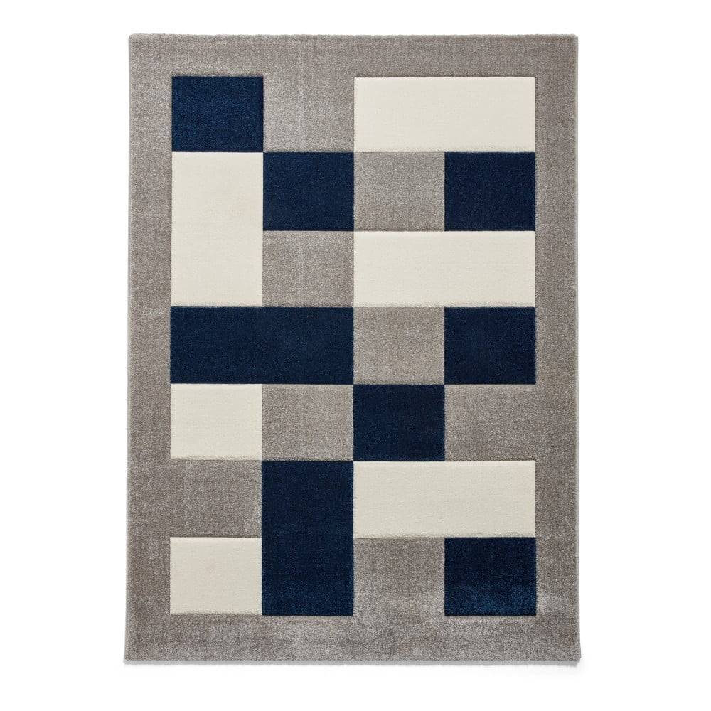 Think Rugs Modro-sivý koberec  Brooklyn, 160 x 220 cm, značky Think Rugs