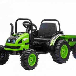 SPIN MASTER Elektrický Traktor POWER s vlečkou, zelený, Pohon zadných kolies, 12V batéria, Plastové kolesá, široké sedadlo, 2,4 GHz Diaľkový ovládač, Jednomiestne, MP3 prehrávač, LED Svetlá, značky SPIN MASTER