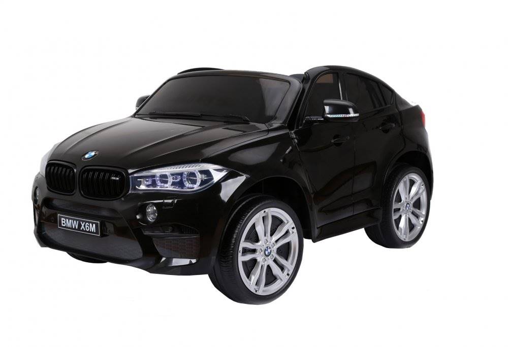 SPIN MASTER Elektrické autíčko BMW X6 M, 2 miestne, 2x 120 W motor, 12V, elektrická brzda, 2,4 GHz diaľkové ovládanie, otváracie dvere, EVA kolesá, koženkové sedadlo, 2X MOTOR, čierne, ORGINAL licencia, značky SPIN MASTER