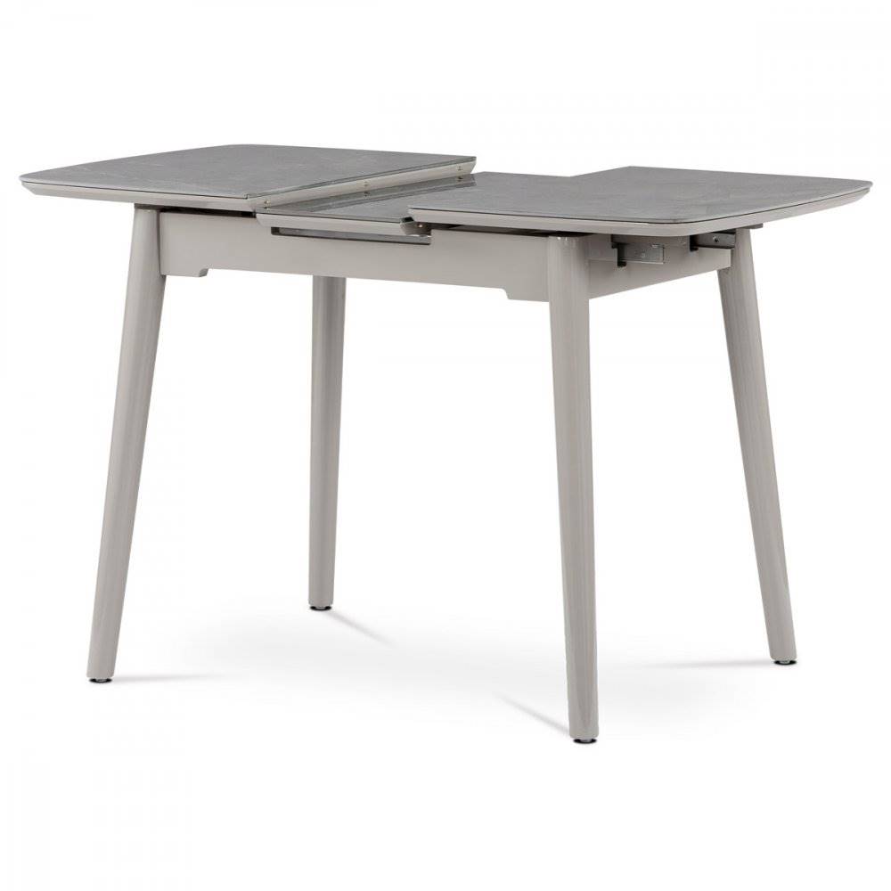 AUTRONIC  HT-401M GREY Jedálenský stôl 110+30x75 cm, keramická doska sivý mramor, masív, sivý vysoký lesk, značky AUTRONIC