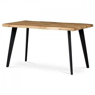 AUTRONIC HT-840 OAK Jedálenský stôl, 140x80x75 cm, MDF doska, 3D dekor divoký dub, kov, čierny lak