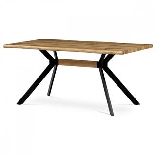 AUTRONIC  HT-863 OAK Jedálenský stôl, 160x90x76 cm, MDF doska, 3D dekor divoký dub, kov, čierny lak, značky AUTRONIC