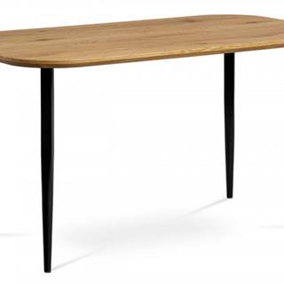 AUTRONIC MDT-600 OAK jedálenský stôl, MDF doska dekor dub, čierny kov