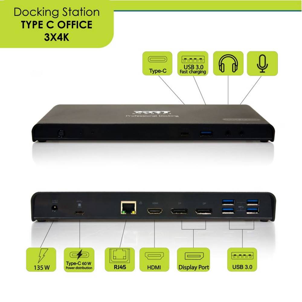 PORT DESIGNS PORT CONNECT Dokovací stanice 11v1,  3x 4K USB-C + USB 3.0, značky PORT DESIGNS