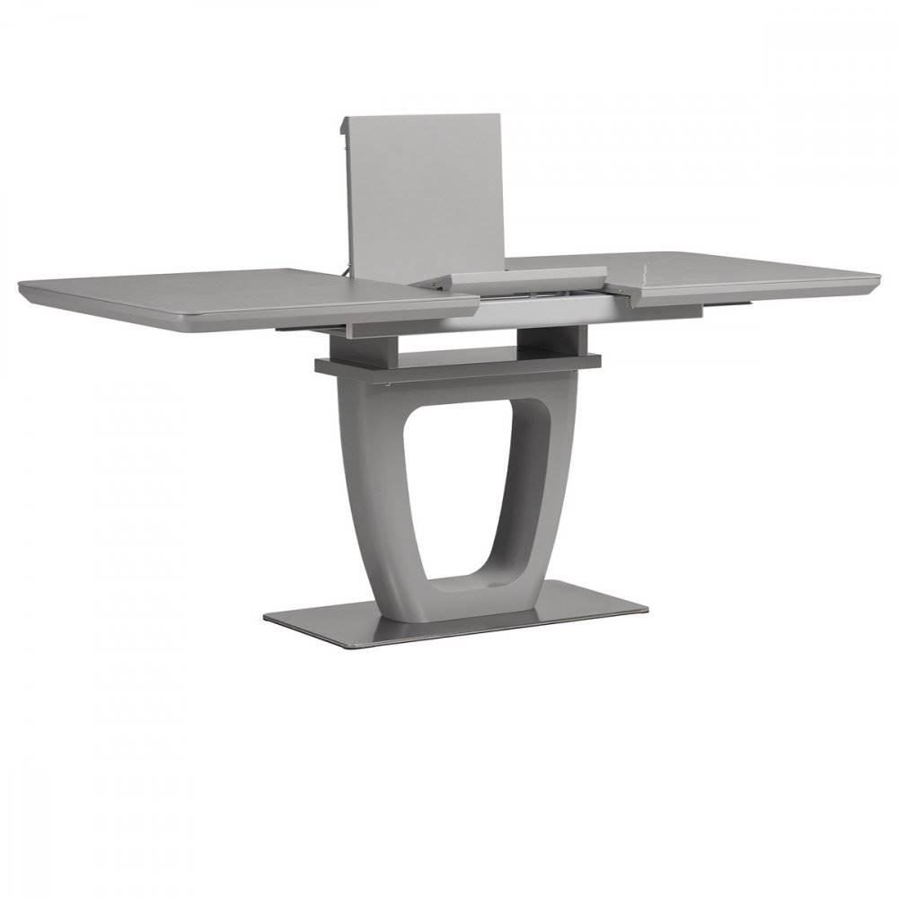 AUTRONIC  HT-442M GREY Jedálenský stôl 140+40x80 cm, keramická doska 6 mm s dekorom sivý mramor, MDF, sivý mat, značky AUTRONIC