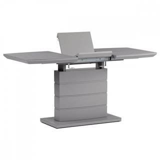 AUTRONIC  HT-420 GREY Jedálenský stôl 110+40x70 cm, sivá 4 mm sklenená doska, MDF, sivý matný lak, značky AUTRONIC