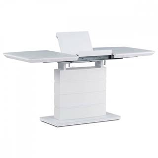 AUTRONIC HT-420 WT Jedálenský stôl 110+40x70 cm, biela sklenená doska 4 mm, MDF, biely matný lak