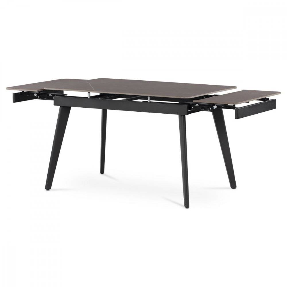AUTRONIC  HT-405M GREY Jedálenský stôl 120+30+30x80 cm, keramická doska sivý mramor, kov, čierny matný lak, značky AUTRONIC