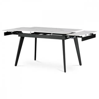 AUTRONIC  HT-405M WT Jedálenský stôl 120+30+30x80 cm, keramická doska sivý mramor, kov, čierny matný lak, značky AUTRONIC