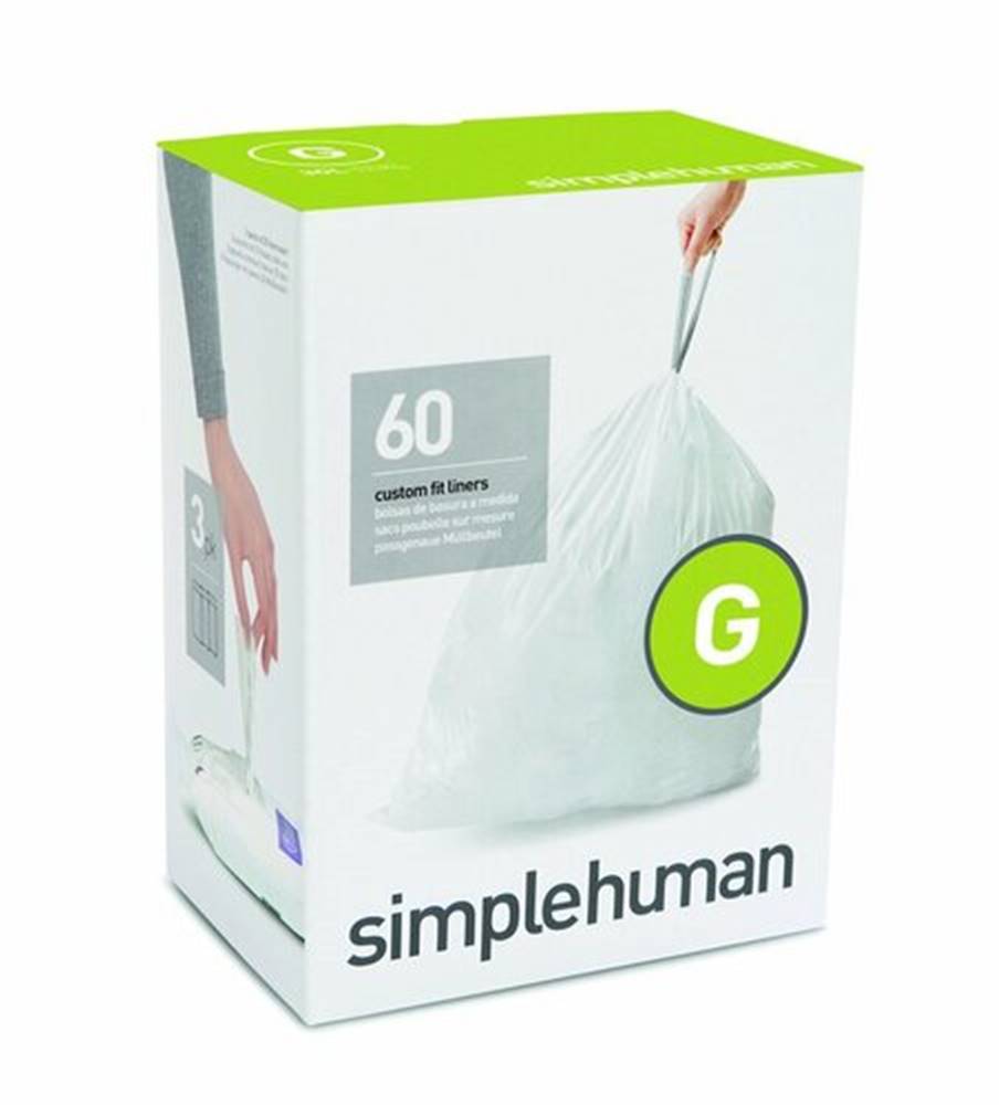 Simplehuman Vrecia do odpadkového koša 30 L,  typ G zaťahovacie, 3 x 20 ks (60 vriec), značky Simplehuman