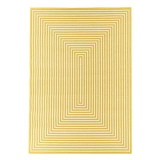 Žltý vonkajší koberec Floorita Braid, 160 x 230 cm