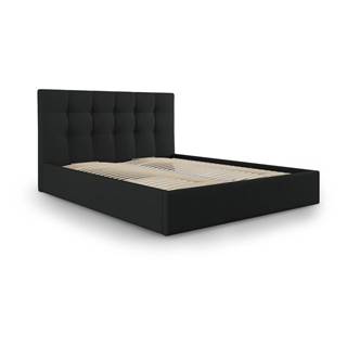 Mazzini Beds Čierna dvojlôžková posteľ  Nerin, 180 x 200 cm, značky Mazzini Beds