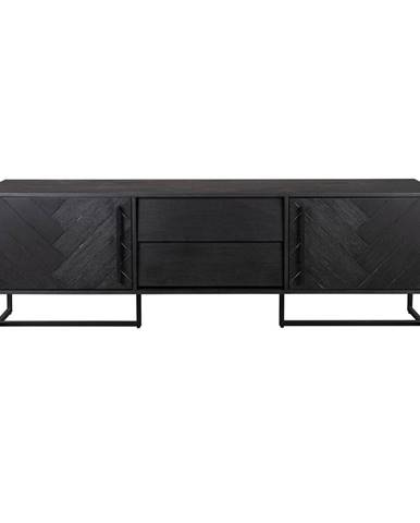 Čierny TV stolík v dekore exotického dreva 180x60 cm Class - Dutchbone