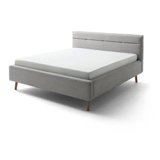 Meise Möbel Sivá čalúnená dvojlôžková posteľ s úložným priestorom s roštom 160x200 cm Lotte - , značky Meise Möbel