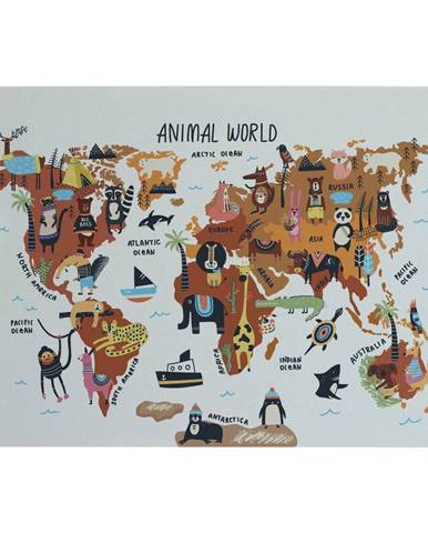 Podložka na stôl Really Nice Things Animals Worldmap, 55 x 35 cm