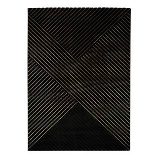 Universal Čierny koberec  Gold Stripes, 140 x 200 cm, značky Universal