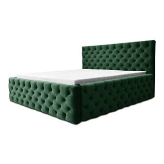 Čalúnená posteľ CHESTERFIELD zelená, 140x200 cm