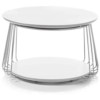 Sconto Prístavný stolík VENUTO biela, 70 cm, značky Sconto