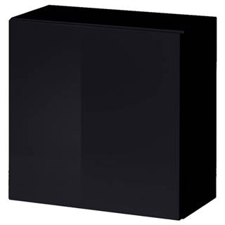 Závesná skrinka SWITCH 3 čierna/čierna vysoký lesk