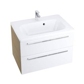 Kúpeľňová skrinka pod umývadlo Ravak chróme 70x49 cm cappuccino/biela
