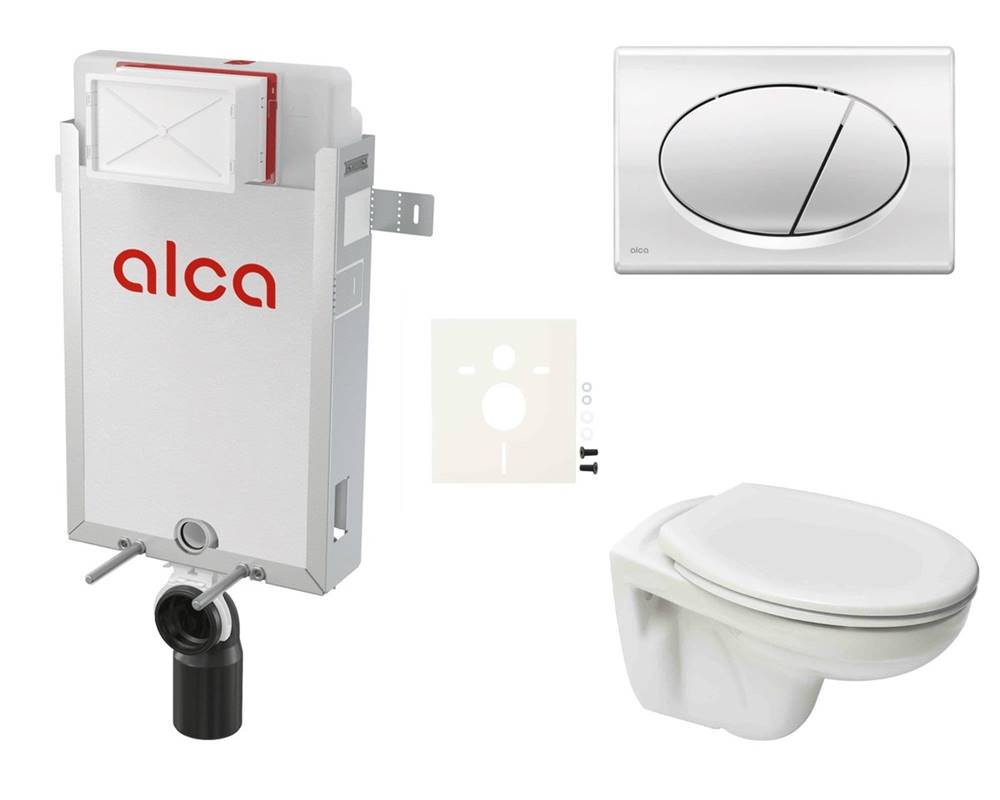 S-Line Cenovo zvýhodnený závesný WC set Alca na zamurovanie + WC  S-line Pre, značky S-Line